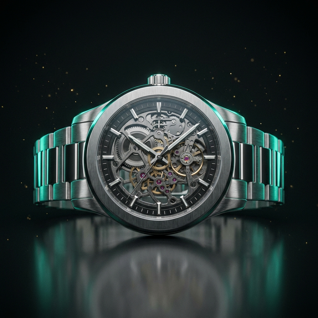 Automatic skeleton wristwatch